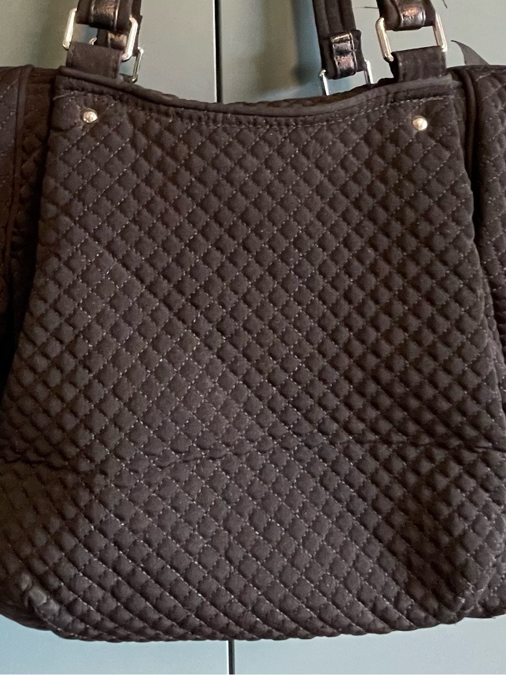 Vera Bradley Quilted Shoulder Tote in black